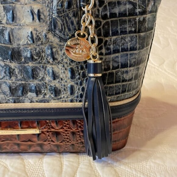 Brahmin gray, tan and black alligator purse NEW, never used - Picture 5 of 9